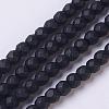 Synthetic Black Stone Beads Strands G-C059-4mm-1-1