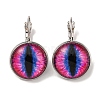 Dragon Eye Glass Leverback Earrings with Brass Earring Pins EJEW-Q798-01C-1