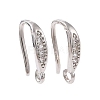 Brass Micro Pave Clear Cubic Zirconia Ear Hooks ZIRC-P100-05P-1