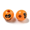 Printed Wood European Beads WOOD-G022-08A-01-2