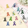 60Pcs 15 Colors Breast Cancer Awareness  Ribbon Enamel Pin JEWB-CJC0001-33-6
