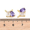 Brass Pave Cubic Zirconia Charms CU-CBA6A75-03G-4