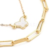 Brass Pendant Necklaces & Paperclip Chain Necklaces Sets NJEW-JN03022-2