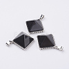Natural Dyed & Heated Black Agate Pendants G-E442-02R-1