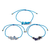3Pcs 3 Styles Gemstone Braided Bead Bracelets BJEW-JB11146-01-4