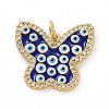 Brass Micro Pave Clear Cubic Zirconia Pendants KK-E068-VF016-1