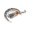Column Glass Bottle with Lapis Lazuli inside Pendants PALLOY-JF00170-04-2