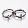Brass Micro Pave Cubic Zirconia Links Rings KK-I614-035B-1
