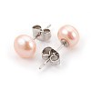 Natural Pearl Beads Ear Studs EJEW-JE02880-3