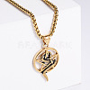 Vintage 304 Stainless Steel Snake Wrapped Pentagram Pendant Punk Necklaces ZI6457-2-1