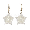 Snowflake Braided Glass Seed Bead Dangle Earrings EJEW-JE05868-1