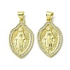 Brass Micro Pave Clear Cubic Zirconia Pendants KK-H472-50A-G-1