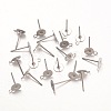 Non-Tarnish 316 Surgical Stainless Steel Stud Earring Settings STAS-K098-07-6mm-P-1
