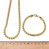 304 Stainless Steel Box Chain Necklaces & Bracelets Sets SJEW-D091-12G-5