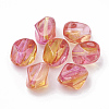 Two Tone Transparent Spray Painted Acrylic Beads X-ACRP-T005-34A-1