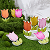 PVC Tulip Sculpture Display Decorations DJEW-WH0058-41-4