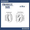 4Pcs 925 Sterling Silver Spring Gate Rings STER-NB0001-32-2