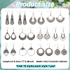 4 Sets 4 Style Tibetan Style Alloy Geometric Dangle Earrings for Women EJEW-AN0003-86-2