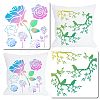 Gorgecraft 2Pcs 2 Styles Plastic Drawing Painting Stencils Templates DIY-GF0006-01B-1