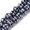 Handmade Blue and White Porcelain Beads Strands PORC-I027-03I-1