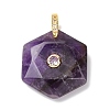 Natural Amethyst Faceted Pendants G-B188-03G-05-1