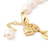 Rack Plating Brass Heart Charm Bracelet with Natural Pearl Beaded Chains BJEW-G671-01G-3