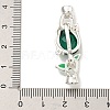 Brass Micro Pave Clear Cubic Zirconia Fold Over Clasps KK-U037-16P-01-3