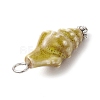 Vintage Style Glazed Porcelain Conch Shell Pendants PALLOY-JF03898-5