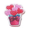 Valentine's Day Opaque Printed Acrylic Pendants for Earrings Making MACR-M037-01E-3