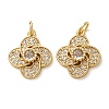 Brass Micro Pave Clear Cubic Zirconia Pendants CU-CBA2907-03C-G-1