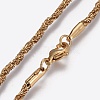 304 Stainless Steel Singapore Chain Necklaces NJEW-L167-12-G-1