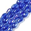 Transparent Electroplate Glass Beads Strands EGLA-N013-T6mm-B11-1