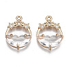 Faceted Transparent Glass Pendants GLAA-T020-18H-1