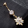 Brass Cubic Zirconia Navel Ring AJEW-EE0004-25A-1