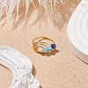 Glass Braided Vortex Finger Ring RJEW-TA00046-03-2