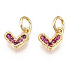 Brass Micro Pave Cubic Zirconia Charms KK-N227-33G-06-NF-1