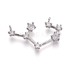Brass Micro Pave Cubic Zirconia Pendants ZIRC-F099-20P-10-1