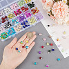 240Pcs 24 Colors Spray Painted Crackle Glass Round Charms PALLOY-PH01650-4