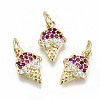 Brass Micro Pave Colorful Cubic Zirconia Charms X-ZIRC-S067-163-NF-1