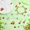 40Pcs 10 Styles Alloy Red Enamel & Alloy Rhinestone Pendants FIND-PH0060-34-2