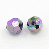 Plating Plastic Acrylic Faceted Round Beads PACR-L002-6mm-M-2