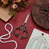1Pc Peach Blossom Stainless Steel Scissors AJEW-SC0002-78B-4
