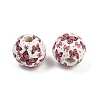 Painted Wood European Beads WOOD-F017-04G-2
