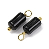 Natural Obsidian Cloumn Pendants STAS-H221-04G-08-2