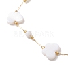 Summer Beach Natural White Shell Link Chain Anklets AJEW-AN00771-03-3