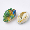 Printed Natural Cowrie Shell Beads X-SHEL-S274-27-3
