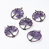 Natural Amethyst Pendants G-E419-03R-2