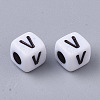 White Opaque Acrylic Beads X-MACR-R869-02V-2