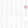 36Pcs 6 Styles Alloy Open Back Bezel Pendants FIND-UN0003-24-1