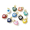 Brass Enamel Charms KK-S518-03K-G-1